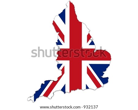 stock photo England map and UK Flag