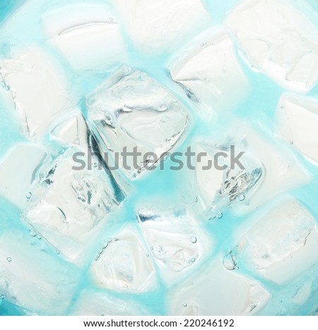 Ice cubes in water
