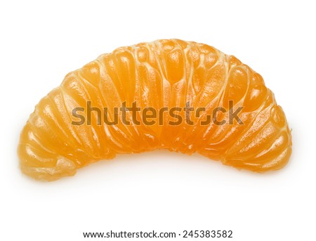 Mandarin orange citrus fruit slice isolated.