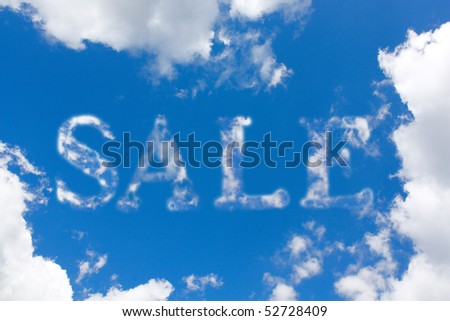 Blue sky with clouds write Sale