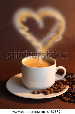 La o cafeluta ! Stock-photo-cup-of-coffe-with-steam-like-heart-on-brown-background-61828894