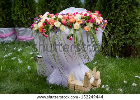 floral  wedding luxury decoration on a table