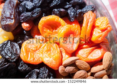 made dish of dehydrated fruit