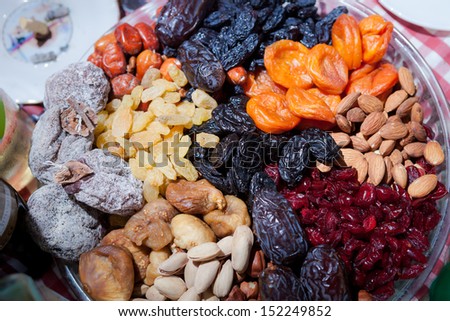 made dish of dehydrated fruit