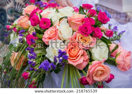 fresh floral wedding decoration  on marriage ceremony