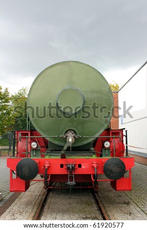 front of a steam machine