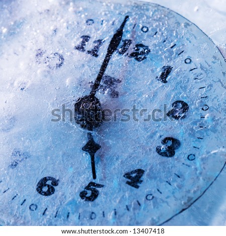 A concept image with a clock frozen just two minutes before 5.