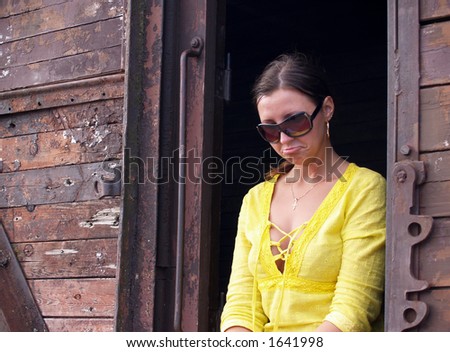 Sad lady in yellow dress