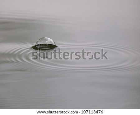 Bubble and ripple on water