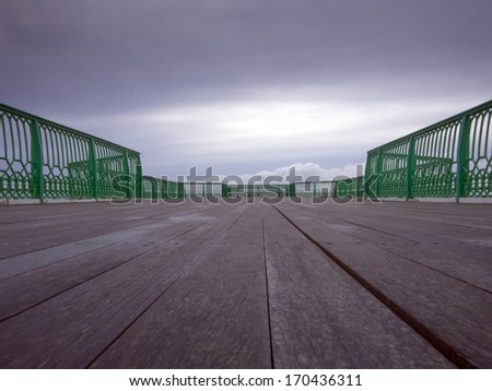 Pier with wrought iron railing