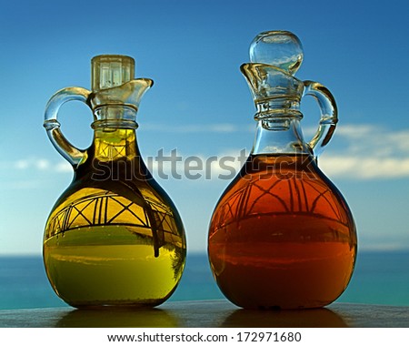 Oil and vinegar glass bottles