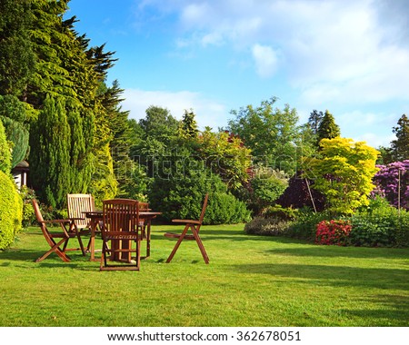 English garden in summer