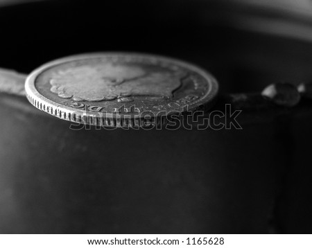 Worn silver coin worn silver coin
