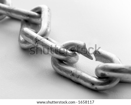 Broken steel chain