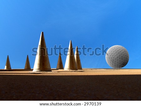 Golf ball and metal spikes
