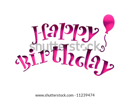 Happy Birthday Letters Stencil Cut-Out Stock Photo 1123
