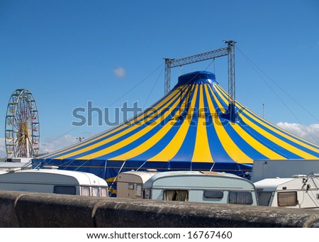 Circus marquee with caravans