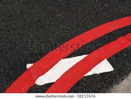 Red road lines on new road
