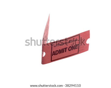 Cinema ticket printed with Admit One