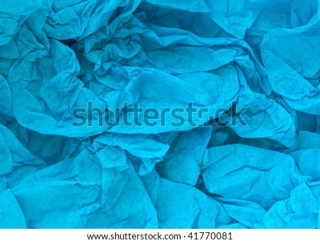 Blue crushed tissue paper
