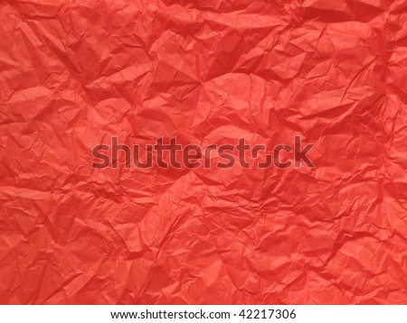 Crumpled red tissue paper