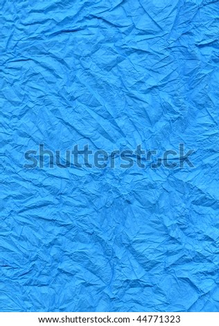 crumpled blue tissue paper