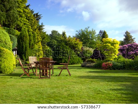 English garden in summer