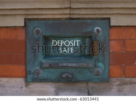 Safe Deposit  box in a bank wall