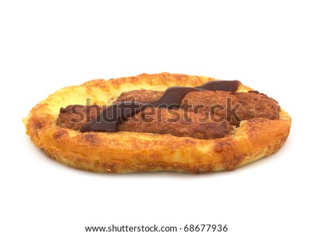 Toad-in-the-hole on white