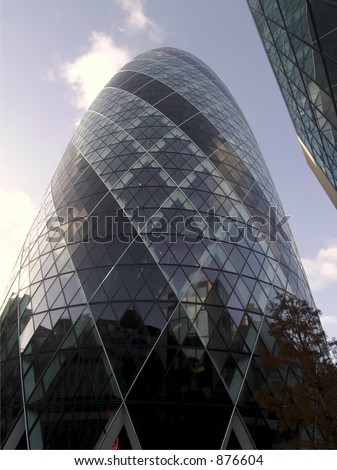 London gherkin wide reflections