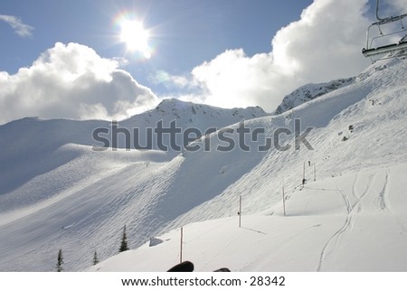 Ski hill at Whistler Blackomb Mountain, BC, CA