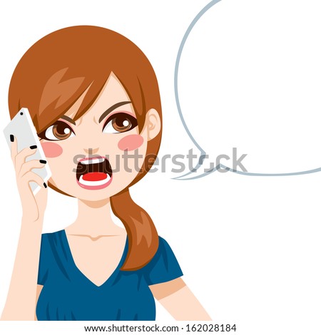 Young woman upset screaming angry in a phone call conversation
