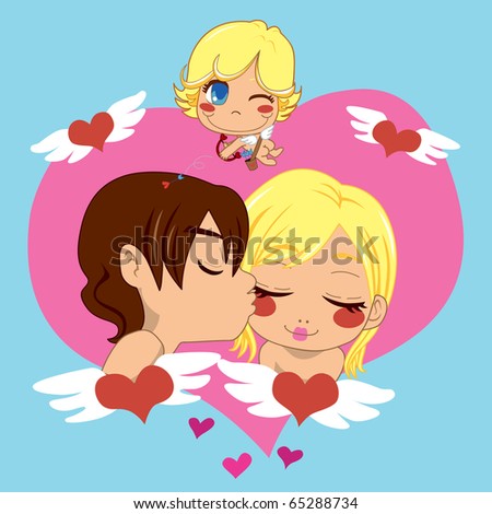 cartoon girl and boy love. Cartoon Girl And Boy Kiss