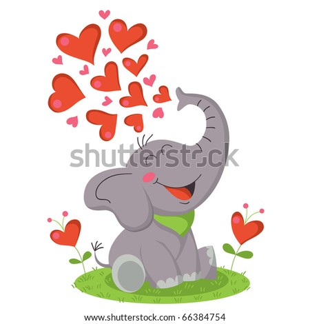 Black And White Elephant Clip Art. girlfriend Vector: Cute Baby elephant baby elephant clip art. stock vector
