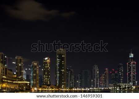 The Arabian city of Dubai at night