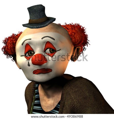 sad clown makeup. stock photo : Sad Clown