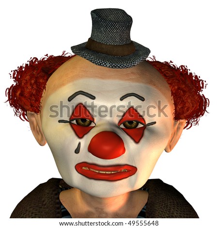 clown faces makeup. sad clown makeup. stock photo