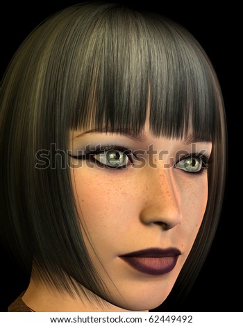 3d hairstyle. stock photo : Rendering 3D