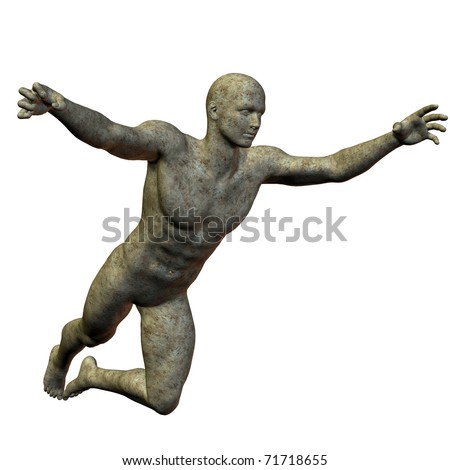 WHat do we want from a judo forum. - Page 2 Stock-photo--d-rendering-granite-statue-jumping-man-71718655