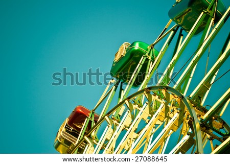 A colorful carnival ferris wheel.