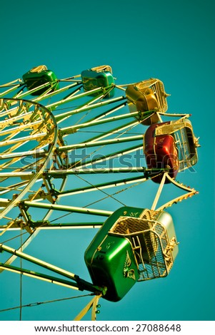A colorful carnival ferris wheel.