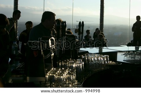 silhouette bar scene