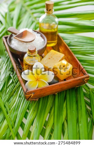 tropical spa with palm texture