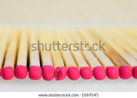 Broken match in the middle of a line of perfect matches