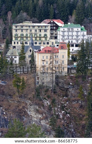 Apartment buildings and hotels in Bad Gastein, Austria
