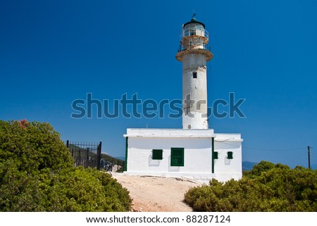 Cape Kavos Kiras lighthouse, Lefkada island, Greece