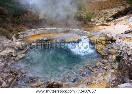 Furnas fumaroles, hot water spring in Sao Miguel, Azores