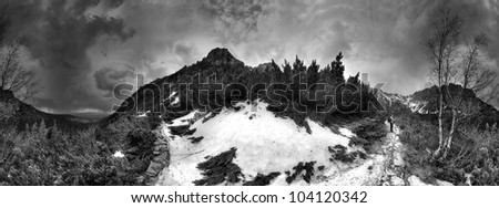 black - white landscape of the Tatra mountains