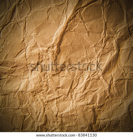 Crumpled page of vintage paper texture
