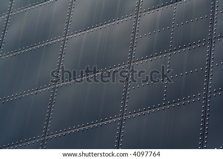 The steel panel of part of a wall.